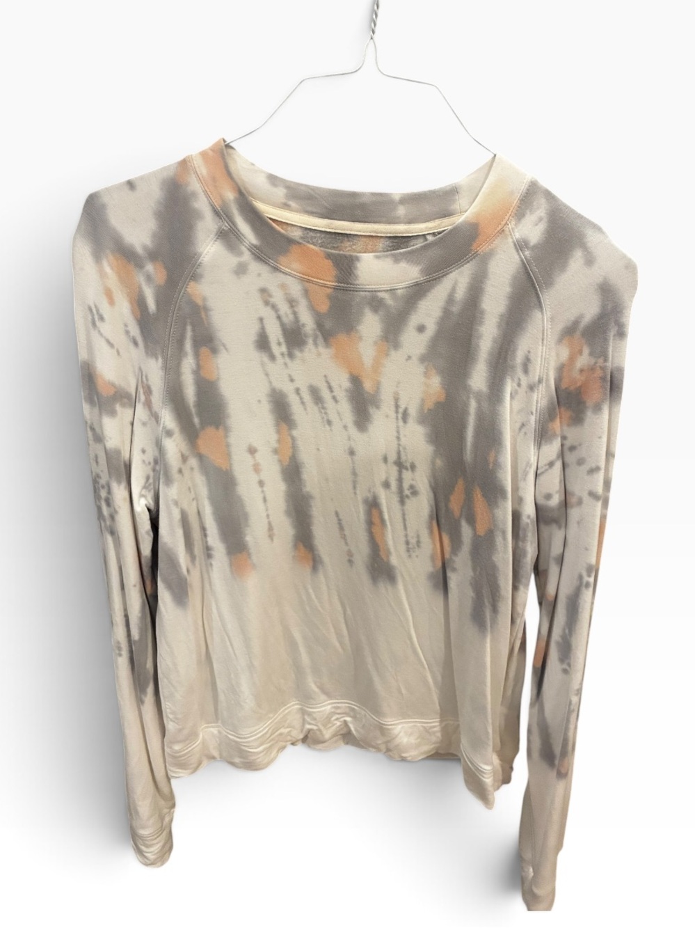 Altar'd State Neutral Tie-Dye Long Sleeve Crewneck - Beige, Gray & Tan